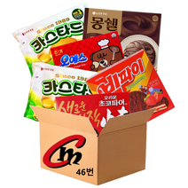 cm전용 박스 46번 대용량 파이 5종 모음 합6개 (롯데카스타드2개+오리온초코파이1개+몽쉘카카오1개+빅파이1개+오예스1개), 1세트