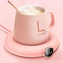 컵워머 컵 데우기 음료 보온 3단 온도조절 USB전원 117mm LED온도표시, 그린