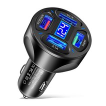 주행충전기 Olaf 66W 4 포트 USB 자동차 충전기 빠른 3.0 C 전화 어댑터 iPhone Xiaomi Samsung Huawei, 01 4 USB 66W