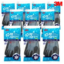 3M 슈퍼그립 윈터 겨울용 작업용 반코팅 기모 털 장갑 보온 방한, 30개 L