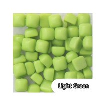 취미 공예 재료 모자이크 100g/3.52oz(약 300pcs) 0.58cm 정사각형 유약 옥 타일 DIY 만들기 멀티 색상 옵션, 100g-3.52oz, Light Green