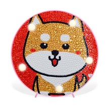 블링블링 어린이 보석십자수 LED 무드등 전용액자포함 캐릭터 DIY 세트 비즈 큐빅 동물 소형 키즈, 어린이무드등 1세트, 시바견