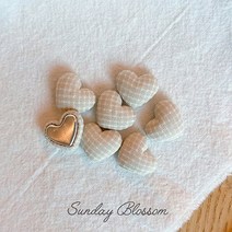 18mm 잔체크 하트 싸개단추 부자재 수선 예쁜단추, 02. 아이보리
