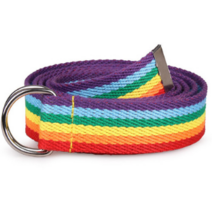 해외직구 트렌디한 레인보우 컬러 허리띠 예쁜 캔버스 벨트