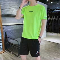 Momolatti 남자 배기바지 트레이닝 반팔 반바지 상하의 세트
