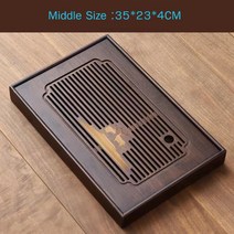 보이차 나무 쟁반 티 차반 다도도구 대나무차판 중국 천연 대나무 차 트레이 배수 물 저, 06 M 35x23x4 cm