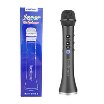 마이크 Lewinner L-698 무선 가라오케 마이크 블루투스 스피커 2-in-1 핸드 헬드 노래 녹음 iOSAndroi 용 휴대용 KTV 플레이어, 협력사, 06 698 black
