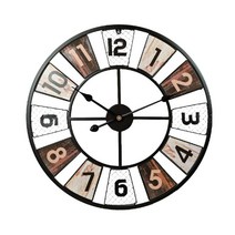 방 벽 장식용 대형 벽시계 24인치 장식용 벽시계, 금속, 검은색