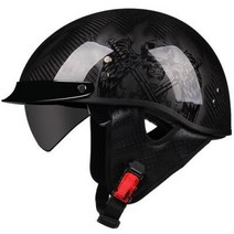 반모헬멧 바이크헬멧 소두핏 클래식 레트로 DOT Carbonfiber 오토바이 독일 Casco 일본식 모토 오픈 하프 페이스 헬기 바이커 파일럿 맨, 22.b6 - L