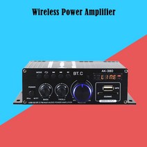 AK380 블루투스 호환 앰프 2 채널 파워 12V HIFI 베이스 40W + 음악 플레이어 USB AUX 가라오케 가정용 차, 한개옵션0
