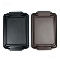 사각 서빙 쟁반 트레이 빵쟁반 45.7x30.5cm 11호 블랙, 엘림헬스케어81 본상품선택, 엘림헬스케어81 본상품선택