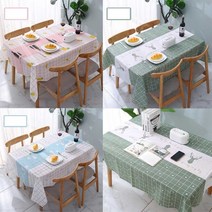 PEVA 식탁보 방수 및 기름방지 북유럽풍 직사각형 테이블보, (소형)-90x137cm_그린(DT19)