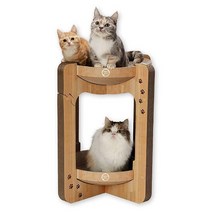 Necoichi Cozy Cat Scratcher 그릇 100 재활용 종이 화학 물질 프리 소재 그릇오크 XL 580395, Tower (Oak)_Regular