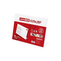 [RAΞ] 아트사인 쇼케이스A3 (단면) 가로 7777 메뉴꽂이 메모 홍보물 인쇄 아크릴 안내 투명 광고 ▷_8θ270eA, θ본상품w, 기본※옵션