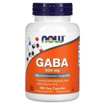 NOW 푸드 비타민 B 6 500mg 100개의 채소 캡슐이 포함된 GABA, 100 카운트