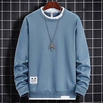 가을 남자 남성 운동복 오-넥 긴소매 후드 솔리드 컬러 캐주얼 힙합 Streetwear 풀오버 유행 패션 2022