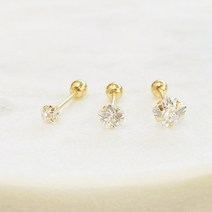주얼리공장 14K 플라워 피어싱 3mm