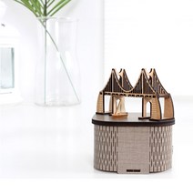 영공방 DIY 회전우드오르골 부산 광안대교 나무입체모형 입체퍼즐 목재모형키트 YM-956, 단품, 단품