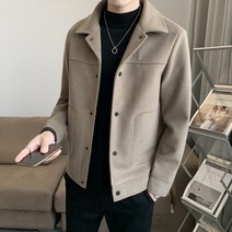 남성 남성 자켓 봄 가을 한국 스타일 트렌디 슬림 캐주얼 모직 남성용 짧은 하이 엔드 감각 올 매치 남성용 모직 코트