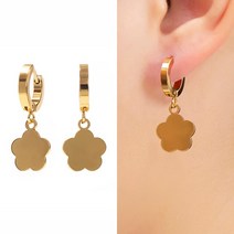 ESSFF 패션 티타늄/스테인레스 스틸 미니 서클 매달려 귀걸이 여성을위한 남자 하트 볼 라운드 펑크 멋진 E, 09 BE0306