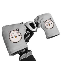전동 킥보드 방한 방수 장갑 토시 스쿠터 전기 자전거 방한 겨울 핸드커버 겨울용품 항공배송, 그레이카핸들커버-고양이