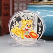 희귀한 외국 기념 주화호랑이 원래 기념 동전 2022 년 중국 새해 금속 수집가 금은 동전 도매, 02 1PC
