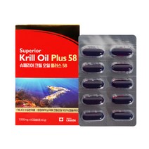 청정 남극 크릴오일 1000mg 1캡슐당 인지질함량58% EPADHA230mg 아스타잔틴200mcg 함유 2개월분 60캡슐