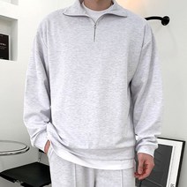 맥건 오버핏 티셔츠 무지 반집업 맨투맨