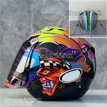 스미스헬멧 헬멧 하프 블랙 오픈 페이스 오토바이 러셀 플라워, XXL, with revoblue Visor