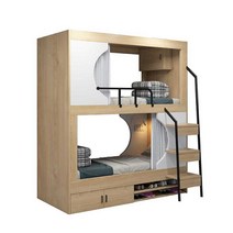 캠슐침대 2층 벙커침대 게스트룸 복층 다락방 숙소, 100cmx200cm 매트리스 커튼 신발장