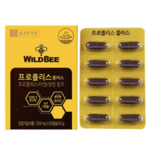 식약처인증 종근당건강 와일드비 프로폴리스 플러스 정근당 종건당 포로폴리스 프로포리스 환절기 아연 셀렌 항산화 건강 도움 관리 개선 에좋은 호주산 성인 남녀 캡슐 영양제, 3박스 (29430원 할인), 60캡슐
