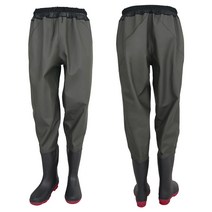 맥스메가다인 해루질 낚시 모내기 갯벌 웨이더 바지 허리 장화, 280, 카키