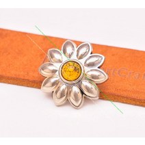비즈공예 원석 10pcs 30Mm 실버 서양 노란색 구슬 꽃 Conchos 스크류 백 DIY Leathercraft 벨트 수하물 가, 06 Yellow Bead