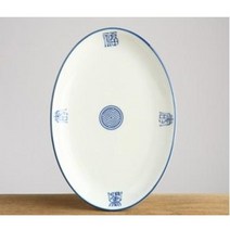 대장금 타원형 부페접시 전통문양 화이트 복 도자기 그릇, 타원부페3호