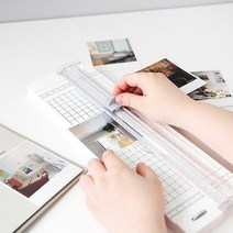 델리 휴대용 트리머 문서 재단기 스티커사진 자르기, 블루(14251)