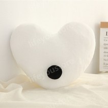 인조 밍크 퍼 크라운 왕관 하트 달 별 모양 베개 쿠션, 40cm 화이트 하트