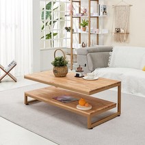 모던 참죽나무 원목 2단선반 소파 테이블(120cm 4색) 예쁜 앤틱 앤티크 쇼파 좌탁 티, 그레이