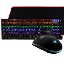 지클릭커 기계식 키보드 마우스 세트 With Pad 갈축, GMK-510X Special, 혼합색상, 일반형