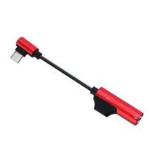 CHAOX 2IN1 유형 C 3.5 잭 이어폰 오디오 Aux 케이블 Xiaomi USB 3.5mm 헤드폰 어댑터 삼성 갤럭시 참고 10 20 플러스, Red
