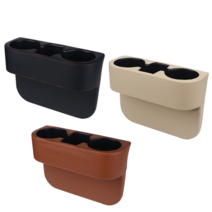 보조석포켓 틈새수납함 차량악세사리 차량용휴지통 음료 물품 가죽 보관함 소형차, 블랙