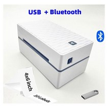 블루투스 Wifi USB 배송 라벨 열전사 프린터 A6 크기 waybill AWB 인쇄 QR 코드 PC 및 스마트 폰 110mm 라벨에서, USB Bluetooth_미국 플러그