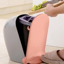 주방 좁은공간 페달식 밀폐 음식물쓰레기통 음쓰통 잔반수거통, 색상, 자몽핑크