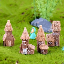 짚모양 모형집 4종 테라리움 수족관 화분 DIY 만들기 재료 미니어처 피규어, 3번