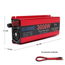 자동차 인버터 캠핑 순수 사인파 인버터 1000W 전원 DC 12V 50/60HZ 변환기 태양광 자동차 LED Dis, 04 3000W_01 12V_01 220V50Hz