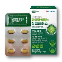 징코플러스 기억력개선 혈액순환 은행잎추출물 플라보노이드 코오롱제약, 30정X1박스