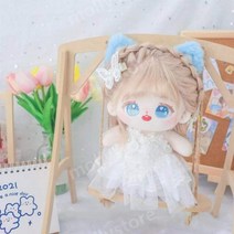 귀여운 면 목화솜 인형 20cm 무속성 봉제 인형 커플 생일 여자 친구 선물, 인형 + 고양이 귀 + 드레스