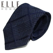 ELLE HOMME 엘르옴므 실크넥타이 - 와이드글렌 네이비 8cm