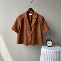 봄 여름 반팔 크롭 정장 자켓