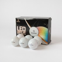 DAINA 다이나 LED 야간 야광 발광 골프공 선물용, 레드+블루+그린+화이트+오렌지+핑크