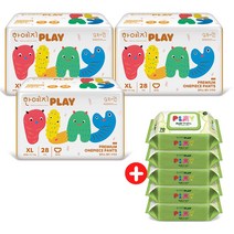 한예지 PLAY기저귀 특대형 28입 3팩(총 84입)+최고급PLAY차미아기물티슈70매5팩